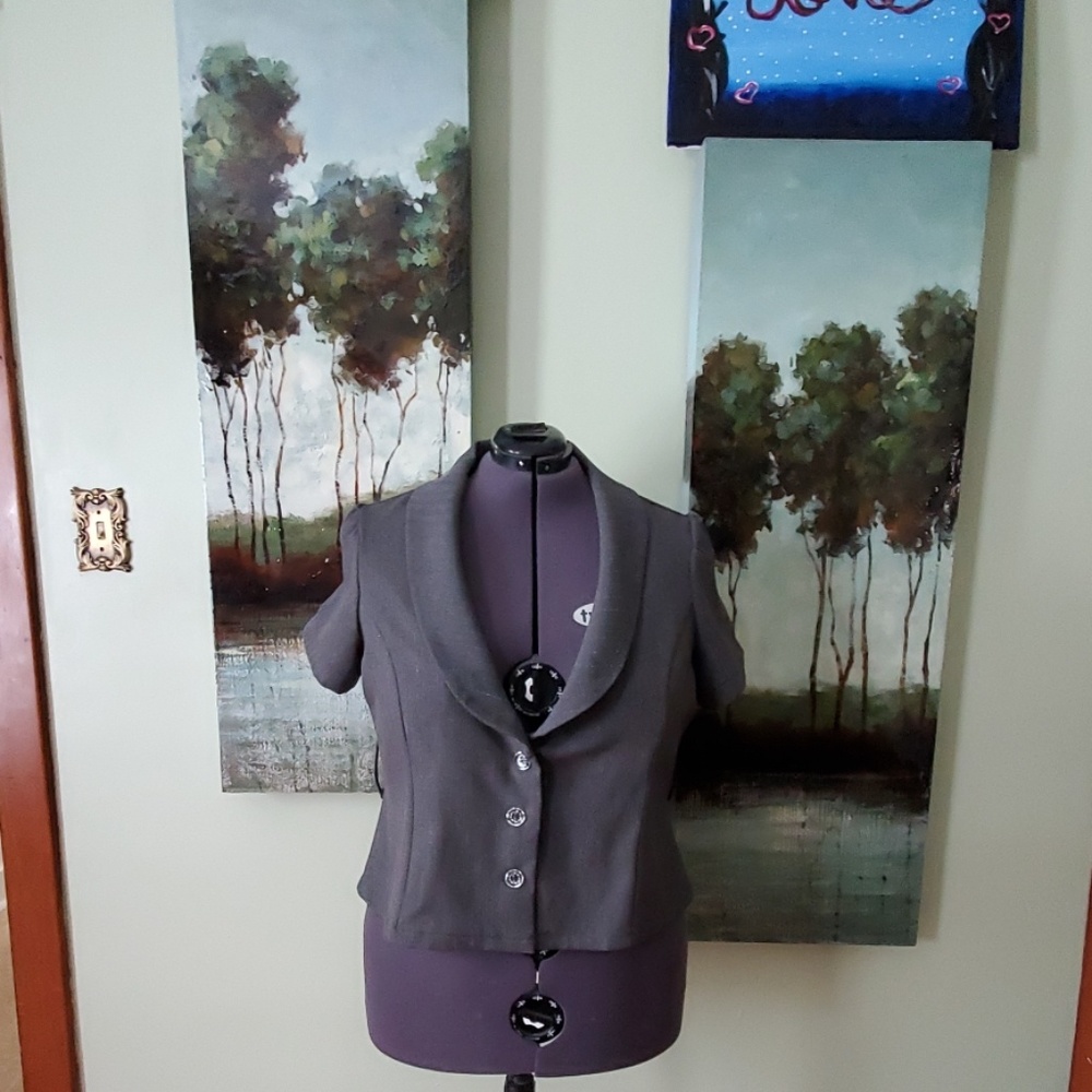 Herringbone Structured Half Blazer